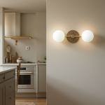 Calen Retro Milk Glass Double Globe Sconce