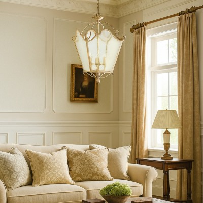 Freud French Vintage 4-Light Glass Pendant Light Freud French Vintage 4-Light Glass Pendant Light