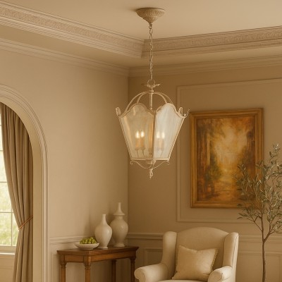 Freud French Vintage 4-Light Glass Pendant Light Freud French Vintage 4-Light Glass Pendant Light