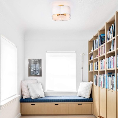 Lisi Modern Fabric Semi Flush Mount Ceiling Light Lisi Modern Fabric Semi Flush Mount Ceiling Light