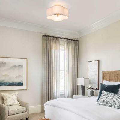 Lisi Modern Fabric Semi Flush Mount Ceiling Light Lisi Modern Fabric Semi Flush Mount Ceiling Light