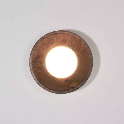 Temperley Japanese Round LED Wood Indoor Wall Light Temperley Japanese Round LED Wood Indoor Wall Light
