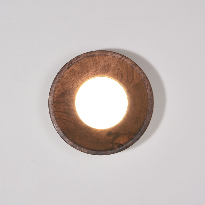 Temperley Japanese Round LED Wood Indoor Wall Light Temperley Japanese Round LED Wood Indoor Wall Light
