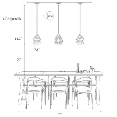 Goad Modern Teardrop Ripple Glass Pendant Light