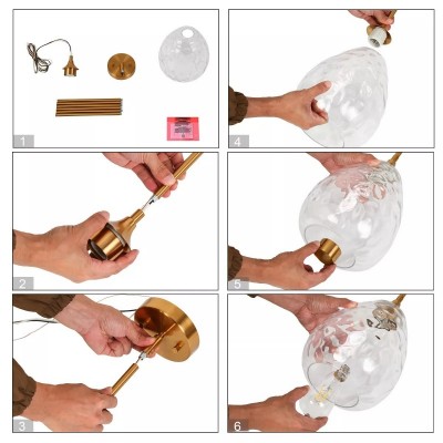 Goad Modern Teardrop Ripple Glass Pendant Light