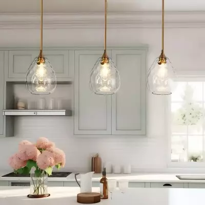 Goad Modern Teardrop Ripple Glass Pendant Light