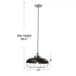 Muir Industrial Caged Dome Metal Pendant Light