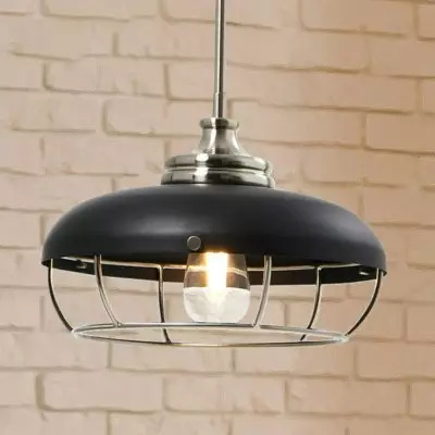 Muir Industrial Caged Dome Metal Pendant Light Muir Industrial Caged Dome Metal Pendant Light
