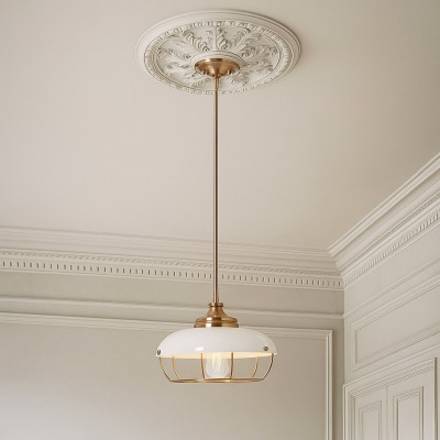 Muir Industrial Caged Dome Metal Pendant Light Muir Industrial Caged Dome Metal Pendant Light
