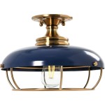 Muir Industrial Caged Dome Metal Semi-Flush Mount Ceiling Light Muir Industrial Caged Dome Metal Semi-Flush Mount Ceiling Light