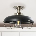 Muir Industrial Caged Dome Metal Semi-Flush Mount Ceiling Light Muir Industrial Caged Dome Metal Semi-Flush Mount Ceiling Light