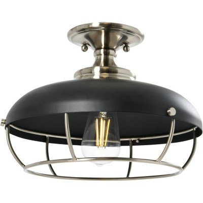 Muir Industrial Caged Dome Metal Semi-Flush Mount Ceiling Light Muir Industrial Caged Dome Metal Semi-Flush Mount Ceiling Light