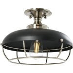 Muir Industrial Caged Dome Metal Semi-Flush Mount Ceiling Light Muir Industrial Caged Dome Metal Semi-Flush Mount Ceiling Light