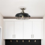 Muir Industrial Caged Dome Metal Semi-Flush Mount Ceiling Light Muir Industrial Caged Dome Metal Semi-Flush Mount Ceiling Light