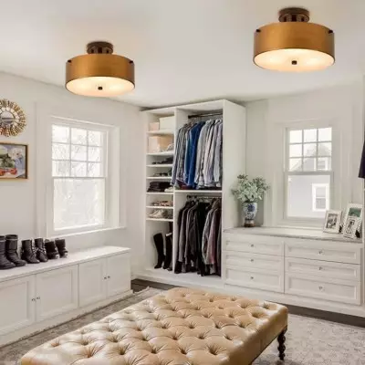 Bruce Vintage Gold Semi Flush Mount Metal Ceiling Light Bruce Vintage Gold Semi Flush Mount Metal Ceiling Light