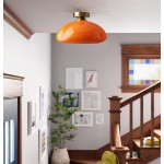 Pugh Retro Pumpkin Glass Semi Flush Mount Ceiling Light Pugh Retro Pumpkin Glass Semi Flush Mount Ceiling Light