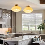 Pugh Retro Pumpkin Glass Semi Flush Mount Ceiling Light Pugh Retro Pumpkin Glass Semi Flush Mount Ceiling Light