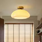 Pugh Retro Pumpkin Glass Semi Flush Mount Ceiling Light Pugh Retro Pumpkin Glass Semi Flush Mount Ceiling Light