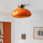 Pugh Retro Pumpkin Glass Semi Flush Mount Ceiling Light Pugh Retro Pumpkin Glass Semi Flush Mount Ceiling Light