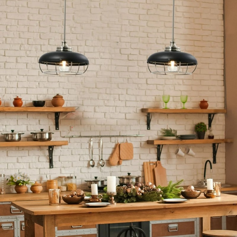 Muir Industrial Caged Dome Metal Pendant Light Muir Industrial Caged Dome Metal Pendant Light