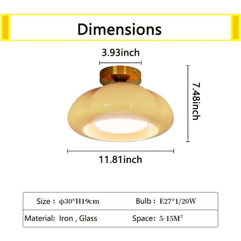 Pugh Retro Pumpkin Glass Semi Flush Mount Ceiling Light Pugh Retro Pumpkin Glass Semi Flush Mount Ceiling Light