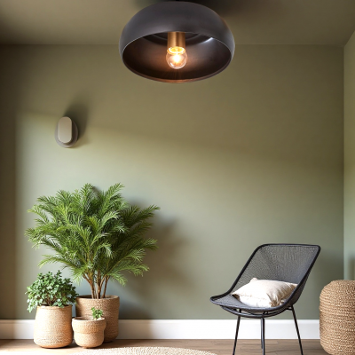 Kalini Farmhouse Round Soft Ceramic Ceiling Light