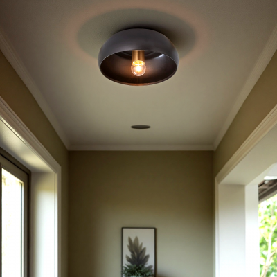 Kalini Farmhouse Round Soft Ceramic Ceiling Light