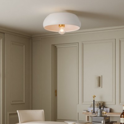 Kalini Farmhouse Round Soft Ceramic Ceiling Light