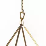Jock French Gold Wagon Wheel Candle-Shaped Metal Chandelier