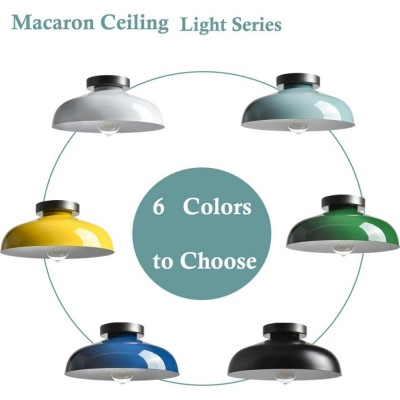 Kinneir Industrial Macarons Semi Flush Mount Metal Ceiling Light Kinneir Industrial Macarons Semi Flush Mount Metal Ceiling Light