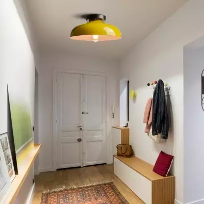 Kinneir Industrial Macarons Semi Flush Mount Metal Ceiling Light Kinneir Industrial Macarons Semi Flush Mount Metal Ceiling Light