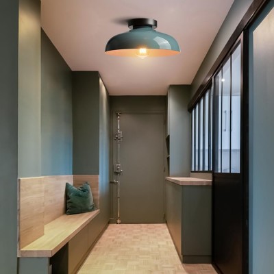 Kinneir Industrial Macarons Semi Flush Mount Metal Ceiling Light Kinneir Industrial Macarons Semi Flush Mount Metal Ceiling Light