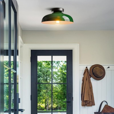 Kinneir Industrial Macarons Semi Flush Mount Metal Ceiling Light Kinneir Industrial Macarons Semi Flush Mount Metal Ceiling Light