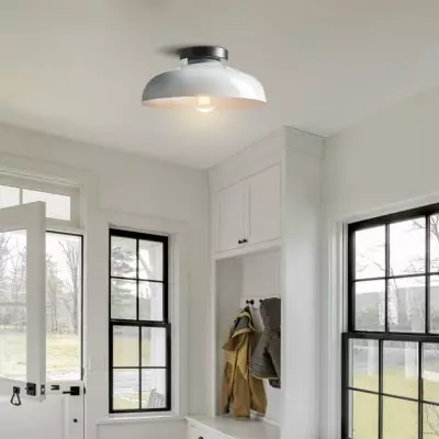 Kinneir Industrial Macarons Semi Flush Mount Metal Ceiling Light Kinneir Industrial Macarons Semi Flush Mount Metal Ceiling Light