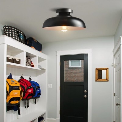 Kinneir Industrial Macarons Semi Flush Mount Metal Ceiling Light Kinneir Industrial Macarons Semi Flush Mount Metal Ceiling Light