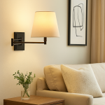 Lutyens Wabi-sabi Iron Swing Arm Fabric Wall Light