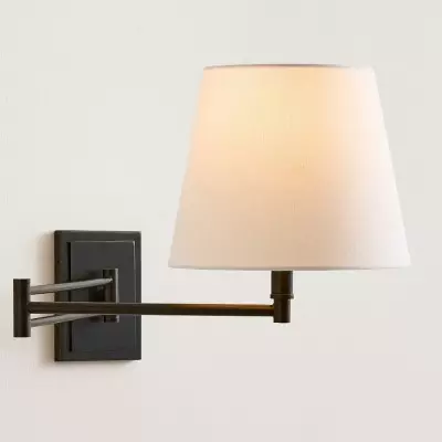 Lutyens Wabi-sabi Iron Swing Arm Fabric Wall Light Lutyens Wabi-sabi Iron Swing Arm Fabric Wall Light