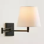 Lutyens Wabi-sabi Iron Swing Arm Fabric Wall Light