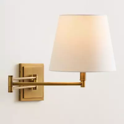 Lutyens Wabi-sabi Iron Swing Arm Fabric Wall Light Lutyens Wabi-sabi Iron Swing Arm Fabric Wall Light