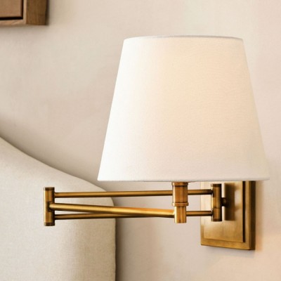 Lutyens Wabi-sabi Iron Swing Arm Fabric Wall Light Lutyens Wabi-sabi Iron Swing Arm Fabric Wall Light