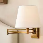 Lutyens Wabi-sabi Iron Swing Arm Fabric Wall Light