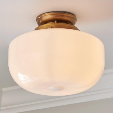 Kronle Schoolhouse Milky White Glass Ceiling Light