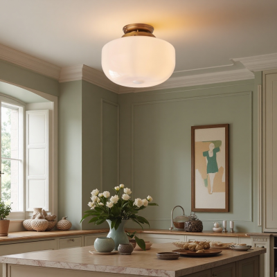 Kronle Schoolhouse Milky White Glass Ceiling Light Kronle Schoolhouse Milky White Glass Ceiling Light