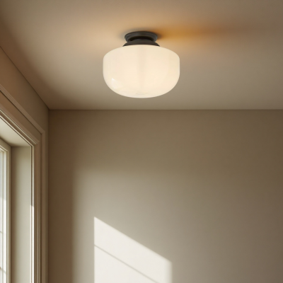 Kronle Schoolhouse Milky White Glass Ceiling Light Kronle Schoolhouse Milky White Glass Ceiling Light