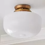 Kronle Schoolhouse Milky White Glass Ceiling Light