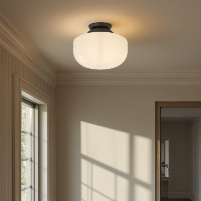 Kronle Schoolhouse Milky White Glass Ceiling Light Kronle Schoolhouse Milky White Glass Ceiling Light