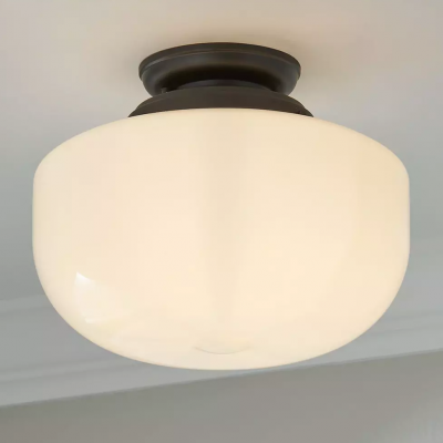 Kronle Schoolhouse Milky White Glass Ceiling Light Kronle Schoolhouse Milky White Glass Ceiling Light