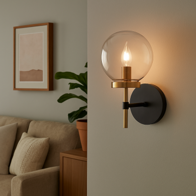 Hempel Minimalist Glass Globe Wall Light