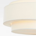 Elsbeth French Country White Linen Tiered Drum Ceiling Light
