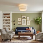 Elsbeth French Country White Linen Tiered Drum Ceiling Light